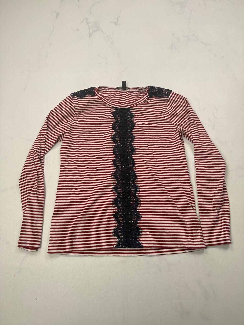 J.Crew Striped Blouse Red Modern Feminine - Womens S
